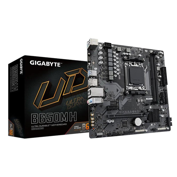 Placa Mae AM5 Gigabyte B650M H, Memória DDR5, PCIe 4.0 x4 M.2, Redes Rápidas: LAN GbE