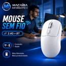 Mouse Sem Fio Recarregável Dual Band Receptor Nano 2.4ghz/Bluetooth Silencioso