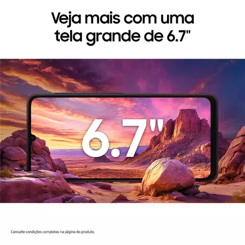 Smartphone Samsung Galaxy A06 4G 128GB 4GB RAM Dual Chip Câmera Traseira 50+2MP Frontal 8MP Tela 6,7" Azul Escuro