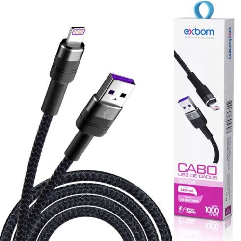 Cabo para iPhone USB 2.4 Turbo super reforçado EXbom!