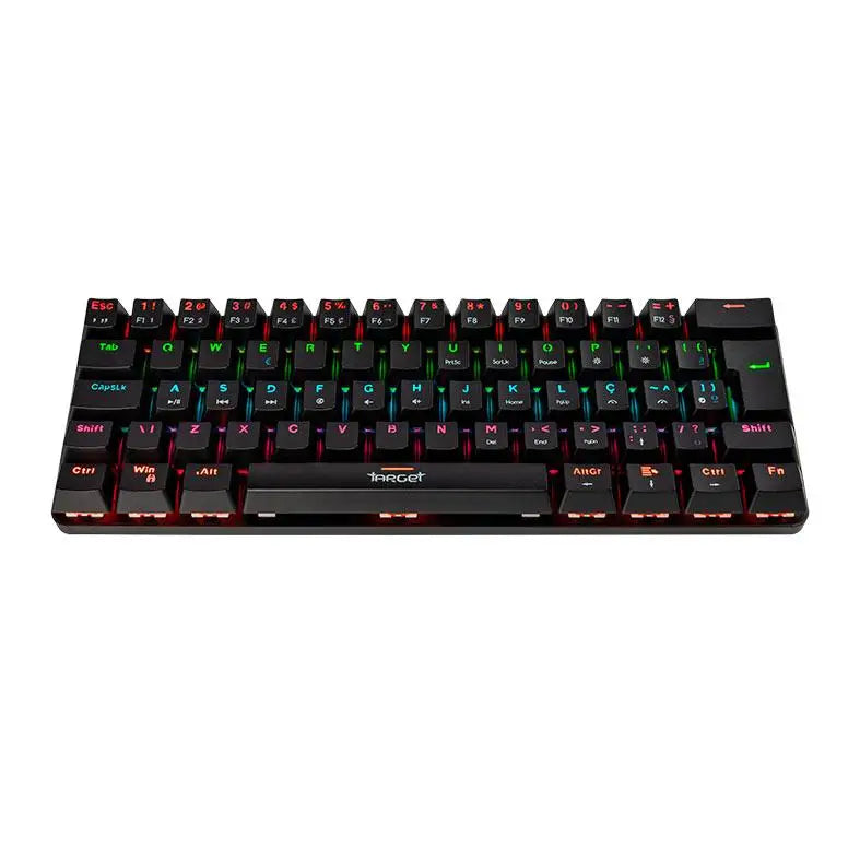 Teclado Mecanico Gamer TGT Sherman Compacto, Rainbow, ABNT2, Switch Azul, Preto, TGT-SHTKL-RBW01