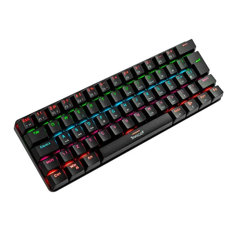 Teclado Mecanico Gamer TGT Sherman Compacto, Rainbow, ABNT2, Switch Azul, Preto, TGT-SHTKL-RBW01