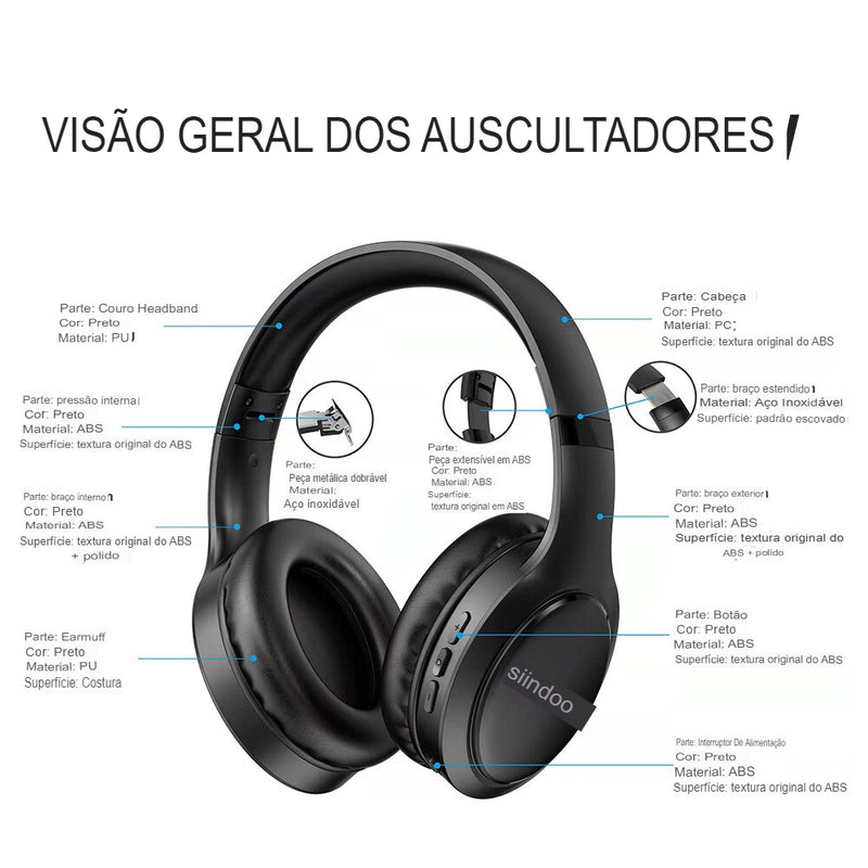 Fone de Ouvido Siindoo JH-919 Bluetooth