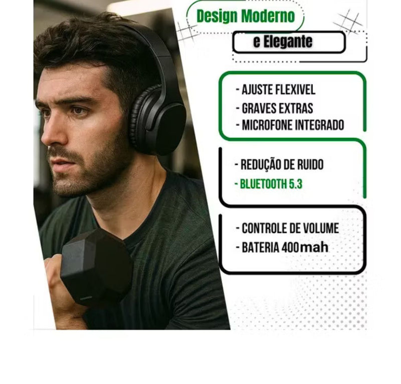 Fone Bluetooth sem Fio Headphone 5.3 Lehmox LEF-1023 Bateria de Longa Duração e Som de Qualidade