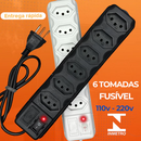 Filtro de linha régua com 6 tomadas tri polar 10 amperes com fusível