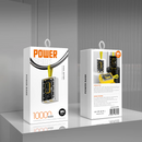 Carregador de banco de potência transparente portátil de 10.000mAh com cabo de carregamento integrado-DX180e portátil de 10.000mAh com cabo de carregamento integrado-DX180