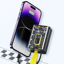 Carregador de banco de potência transparente portátil de 10.000mAh com cabo de carregamento integrado-DX180e portátil de 10.000mAh com cabo de carregamento integrado-DX180