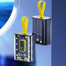 Carregador de banco de potência transparente portátil de 10.000mAh com cabo de carregamento integrado-DX180e portátil de 10.000mAh com cabo de carregamento integrado-DX180