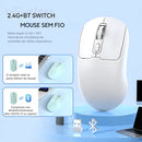Mouse Sem Fio Recarregável Dual Band Receptor Nano 2.4ghz/Bluetooth Silencioso