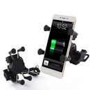 Suporte Garra Para Celular Moto Universal Ajustável Com Carregador Usb